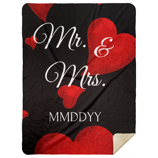 Mr. & Mrs. Blanket 60x80 with customizable date!