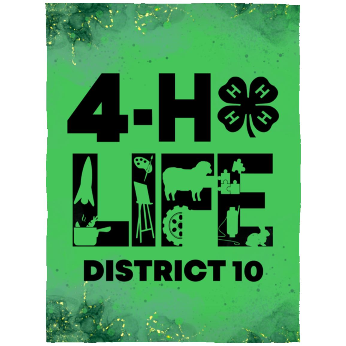 4-H Life District 10 Green and Gold Blanket