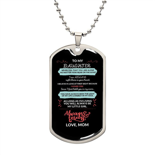 Daughter Necklace Dog Tag