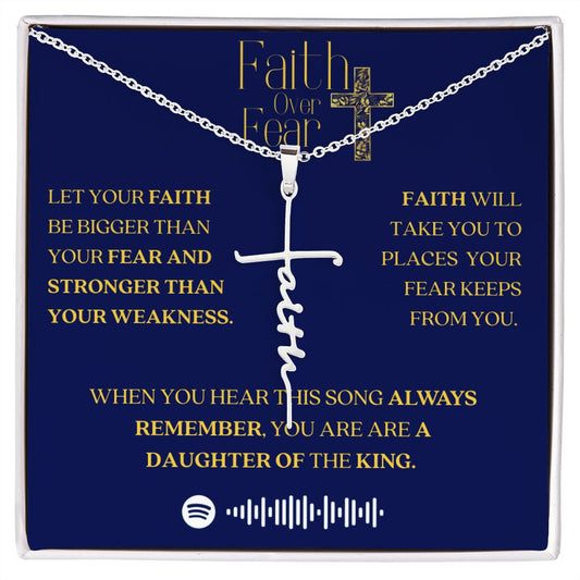 Daughter Necklace Faith Cross with Scannable Song